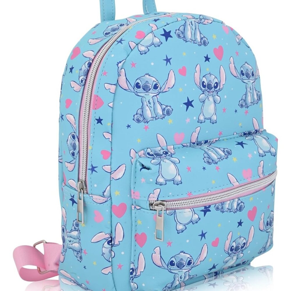 Disney  Stitch Mini  Blue Backpack Faux Leather NWT